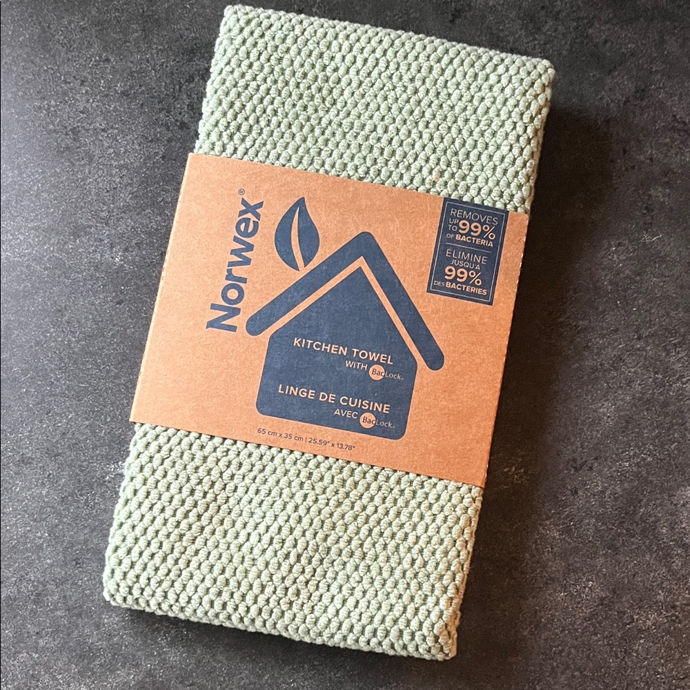 Norwex Sage Green Kitchen Towel NWT
